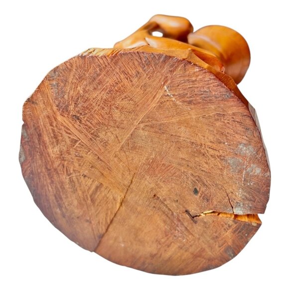 Hand-Carved Ifugao Female Wood Sculpture Narra Wood With Dog Figurine 13.5" Tall - Picture 14 of 14